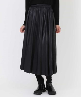 【洗える】レザーライクエレガンスプリーツスカート