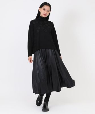 【洗える】レザーライクエレガンスプリーツスカート