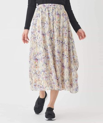 アイリスフラワープリントシアースカート | HIROKO BIS (Women