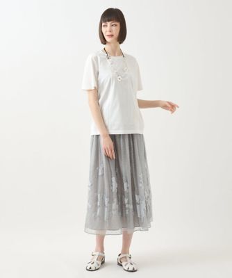 ドットフラワーシャーリングスカート