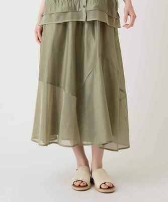 メッシュアクセントアシンメトリースカート | HIROKO BIS (Women