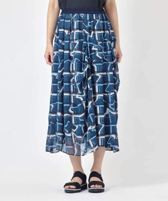 [希少] ISSEYMIYAKEレザー アシンメトリーデザインスカート新品同様 変形チェックアシンメトリーデザインスカート | HIROKO BIS (Women