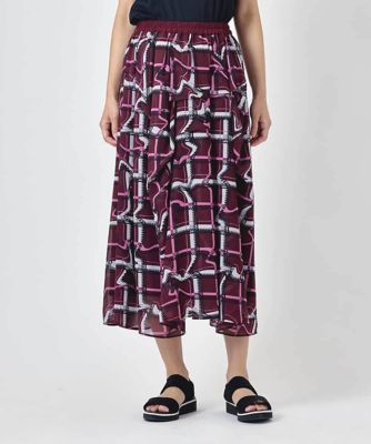[希少] ISSEYMIYAKEレザー アシンメトリーデザインスカート新品同様 変形チェックアシンメトリーデザインスカート | HIROKO BIS (Women