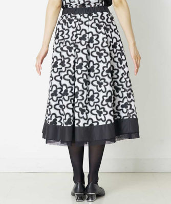 極美品 FIRST FLOWER スカート フラワー 刺繍 0 ウエストゴム | nu ...