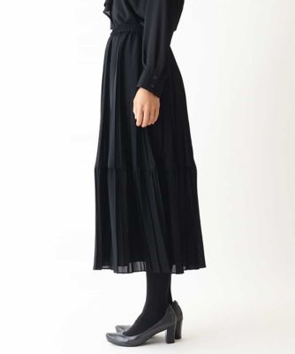 ナシジジョーゼットプリーツスカート　／洗える