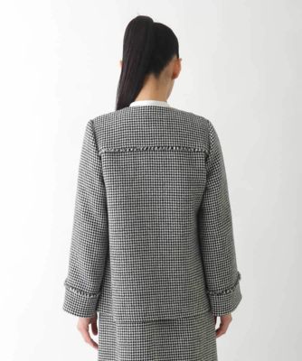 21AW トゥモローランド ジャケット ツイード 千鳥格子柄 ダブル S AOYAMA 【洋服の青山】ダブルジャケット レディース 千鳥柄