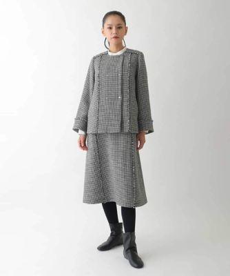 タグ付き　ヒロコビス　ツイードジャケット セール】 ツイードジャケット （ノーカラージャケット）｜HIROKO