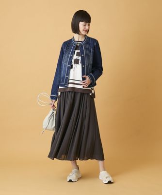 ピンタックデニムジャケット ／洗濯機で洗える | HIROKO BIS (Women
