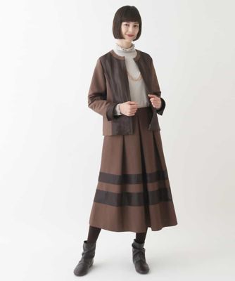 ☆美品☆HIROKO BIS☆ジャージ素材の異素材セットアップ 異素材ドッキングコンパクトジャケット ／洗える | HIROKO BIS