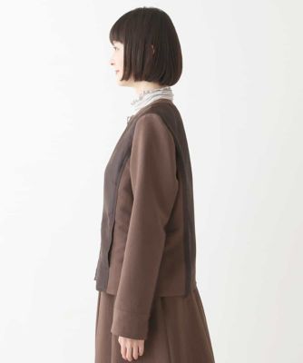 HIROKO BIS ✨大きいサイズ　異素材切り替え　ライト春アウター　ゆったり HIROKO BIS ✨大きいサイズ 異素材切り替え ライト春アウター