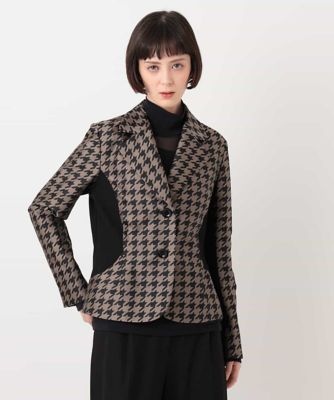 ＜HIROKO BIS (Women)＞千鳥柄テーラードジャケット