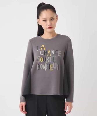 ＜HIROKO BIS (Women)＞スパンコール刺繍ロゴプルオーバー　／洗える