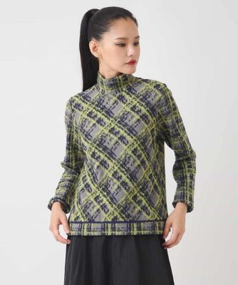 ＜HIROKO BIS (Women)＞チェックパイルジャカードプルオーバー