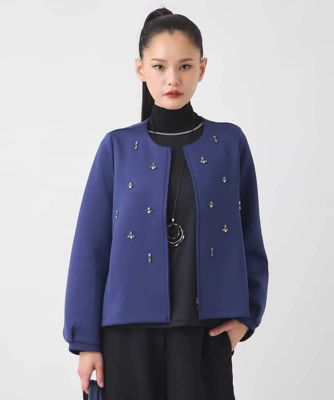 ＜HIROKO BIS (Women)＞ビジューエンブロイダリーカーディガン　／洗える