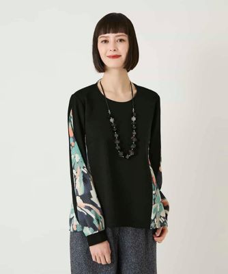 ＜HIROKO BIS (Women)＞デジタルフラワージョイントカットソー　／洗える