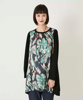 ＜HIROKO BIS (Women)＞デジタルフラワージョイントチュニック　／洗える