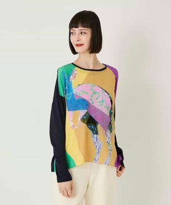 ＜HIROKO BIS (Women)＞デシンジョイントアートプリントプルオーバー　／洗える