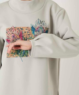 幾何アートフラワーボンディングプルオーバー ／洗える | HIROKO BIS