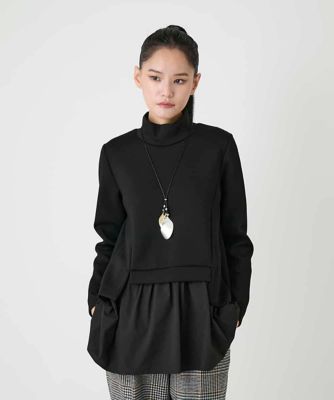 ストレッチダンボールドッキングデザインチュニック ／洗える | HIROKO