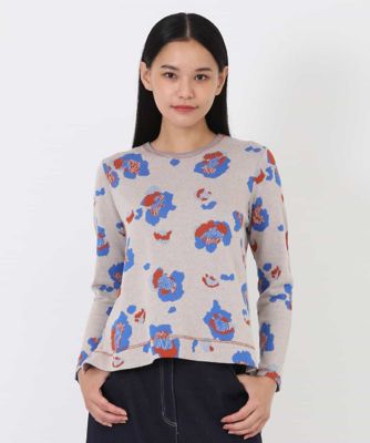 ＜HIROKO BIS (Women)＞【洗える】フラワージャカードニットプルオーバー
