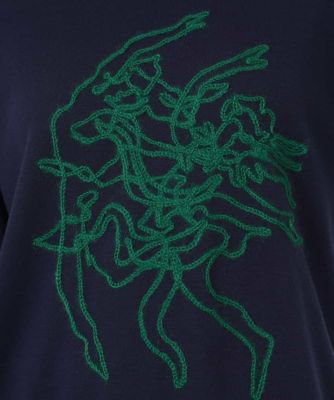 【洗える】モヘヤ刺繍デザインプルオーバー