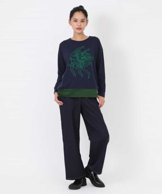 【洗える】モヘヤ刺繍デザインプルオーバー