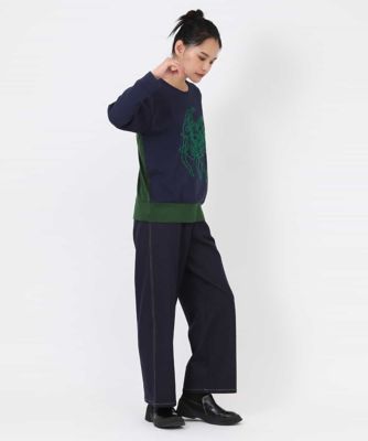【洗える】モヘヤ刺繍デザインプルオーバー