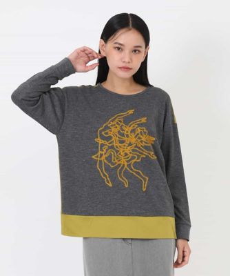 【洗える】モヘヤ刺繍デザインプルオーバー