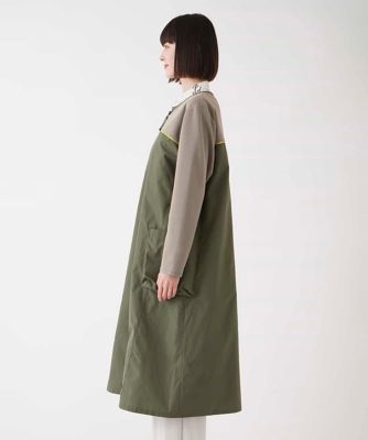 ジョイント配色ジップアップワンピース　／洗える