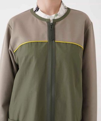 ジョイント配色ジップアップワンピース　／洗える