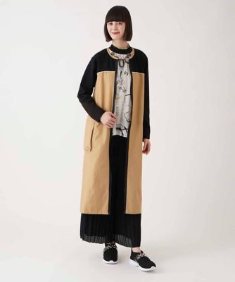 ジョイント配色ジップアップワンピース　／洗える