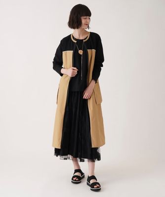 ジョイント配色ジップアップワンピース　／洗える