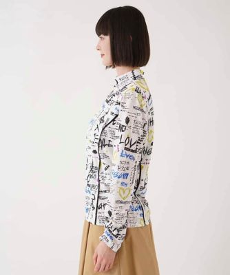 HIROKO BIS / ヒロコビス ロゴハートプリントジャージーカットソー /洗える ロゴハートプリントジャージーカットソー ／洗える | HIROKO BIS