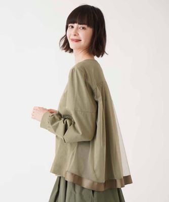 チュールジョイントカットソー　／洗濯機で洗える
