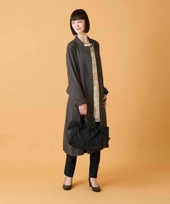 ヒロコビス異素材コンビブラックチュニック ヒロコビスHIROKO BIS シンセティックレザー装飾チュニック 黒9 (K-135814)