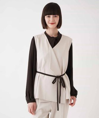 【SALE】HIROKO BIS (Women)/ヒロコビス フロントドレープジャージージレ /洗濯機で洗える ベージュ82 トップス【三越伊勢丹/公式】