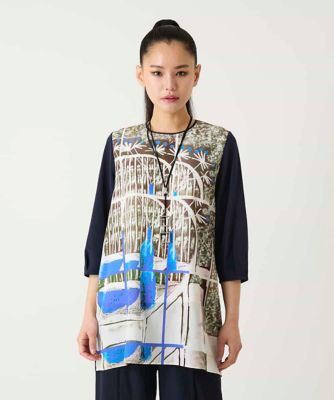 ＜HIROKO BIS (Women)＞グラフィカルプリントチュニックプルオーバー　／洗える