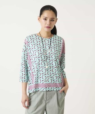 ＜HIROKO BIS (Women)＞幾何デザインボックスシルエットブラウス