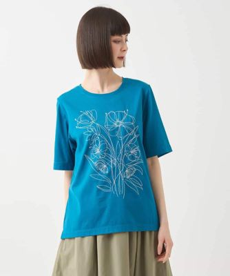 ステッチ刺繍デザインＴシャツ　／洗える