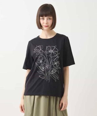 ステッチ刺繍デザインＴシャツ　／洗える