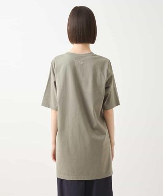 ステッチ刺繍デザインチュニックＴシャツ　／洗える