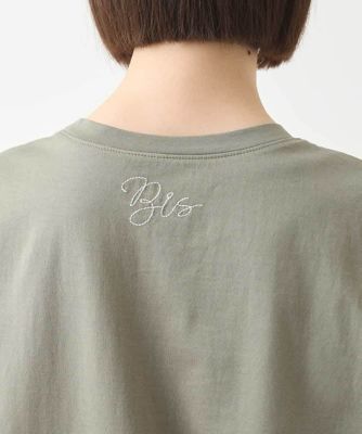 ステッチ刺繍デザインチュニックＴシャツ　／洗える