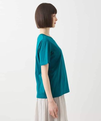 カーブ切り替えコットンカットソー　／洗える