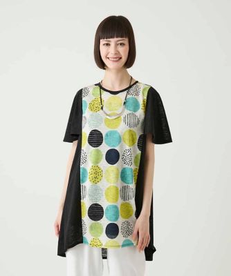 新品タグ付・42,900円☆HIROKO BIS/プリントワンピース ◎手洗い可 幾何ボタニカルプリントワンピース ／洗濯機で洗える | HIROKO BIS