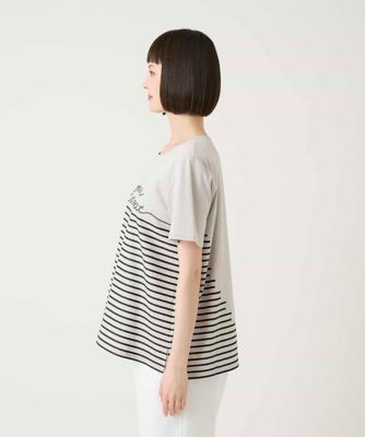 ラメロゴ刺繍ボーダーPtカットソー ／洗える | HIROKO BIS (Women