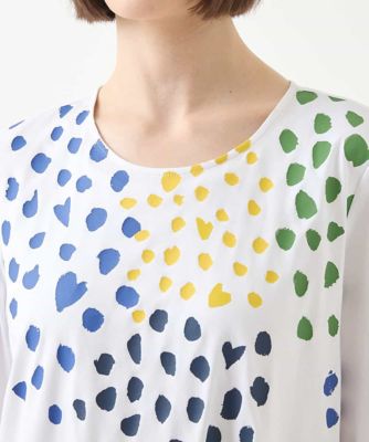 Ｈａｐｐｙ　Ｄｏｔｓ　配色プリントＡラインチュニック