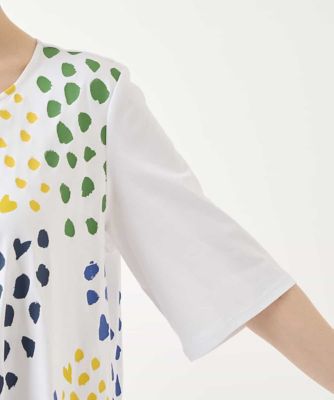 Ｈａｐｐｙ　Ｄｏｔｓ　配色プリントＡラインチュニック