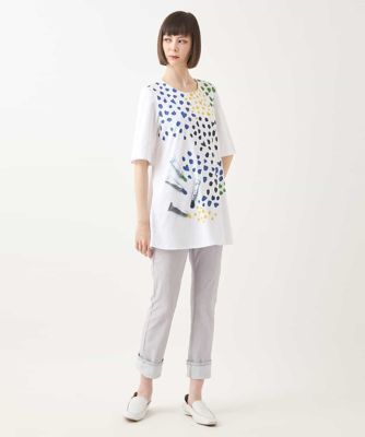 Ｈａｐｐｙ　Ｄｏｔｓ　配色プリントＡラインチュニック