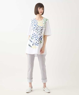Ｈａｐｐｙ　Ｄｏｔｓ　配色プリントＡラインチュニック