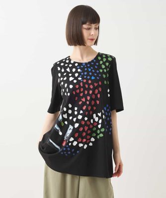 Ｈａｐｐｙ　Ｄｏｔｓ　配色プリントＡラインチュニック